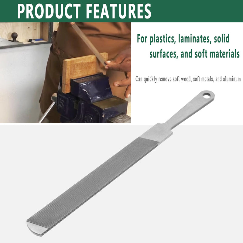 8-Inch Handy File for Plastic Laminate Edge Finishing, Second Cut Grade High Carbon Hardened Steel Flat Mill File (8-Inch 2 Pcs)