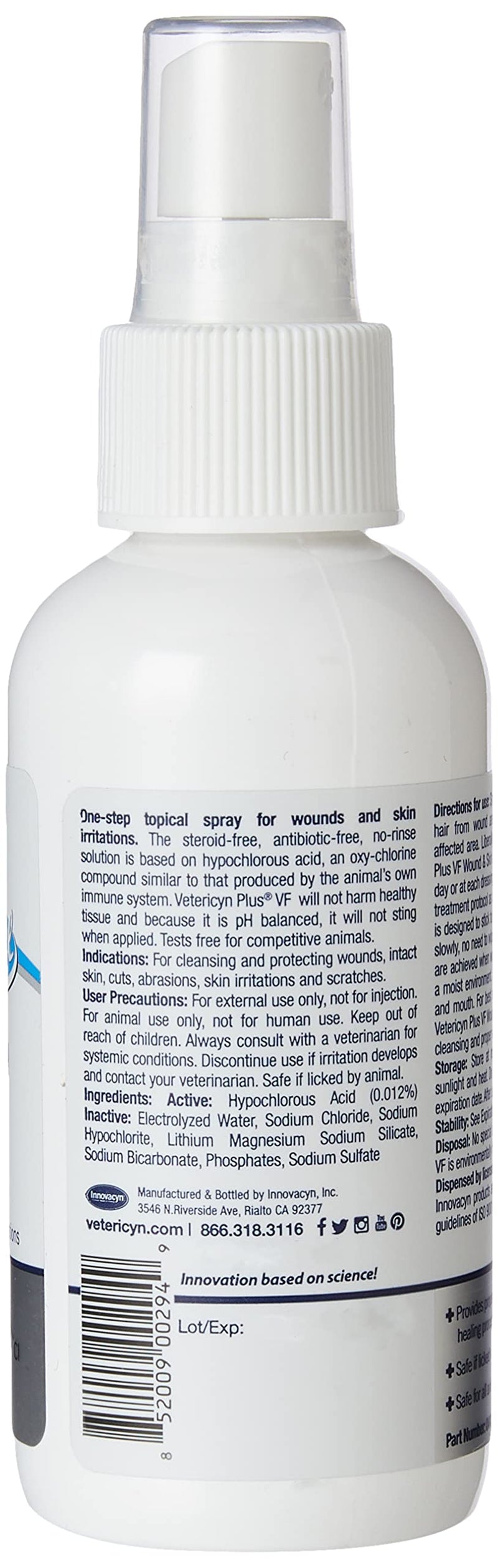 Vetericyn Wound and Skincare - Liquid Spray - 236ml & Plus VF Wound and Skin Care Hydrogel, 120 ml - PawsPlanet Australia