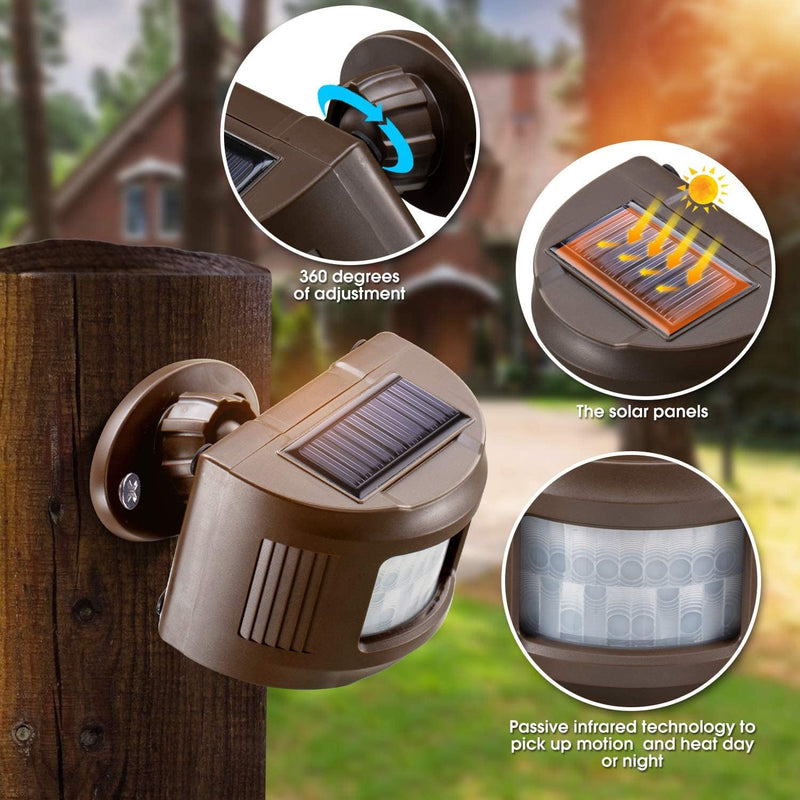 Solar Driveway Alarm Wireless Sensor System & Driveway Sensor Alert System Weatherproof Security Outdoor Motion Sensor & Detector 1receiver1sensor