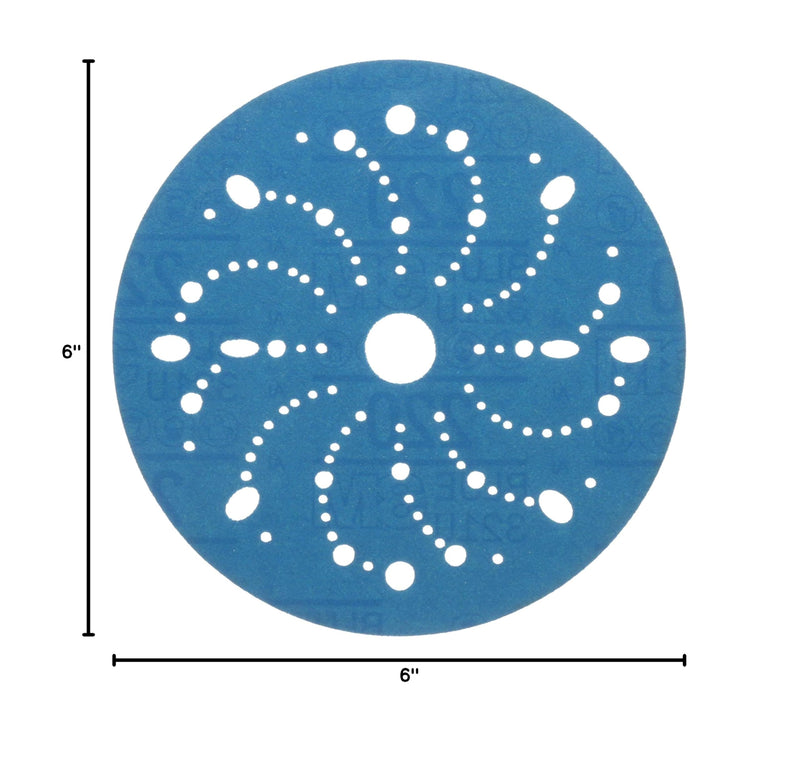 Hookit 3M Hookit Blue Abrasive Disc 321U Multi-hole, 36177, 6 in, 220, 50 discs per carton 50 Count (Pack of 1)