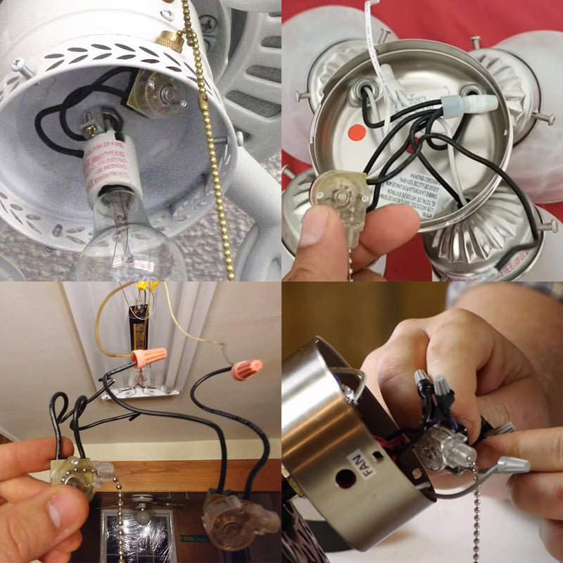 ZE-109 Zing Ear Fan Light Switch, On-Off Speed Switch with Pull Chain Compatible with Hunter Celing Fan Lights, Lamps and Wall Lights (Nickel Pull Chain) ZE-109 ZE Nickel
