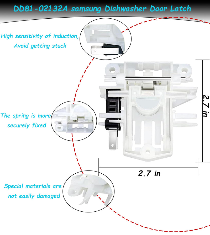 DW80F600UTS DW80J3020US Door Latch samsung Dishwasher Door Latch | DD81-02132A DD81-01629A Dishwasher Door Latch Fits samsung Dishwasher DW80k7050UG DW80k5050US DW80R5060US DW80R5061UG