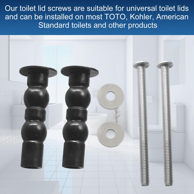 4 Pack Universal Toilet Seat Screws for Toilet Seat Top Tightening Nut Hardware kit.Fit for TOTO American Standard Kohler and More, Seat Hinges Replacement