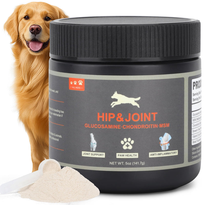 Hip and Joint Supplement Powder for Dogs Glucosamine for Dogs, Dog Arthritis Vitamins for Hip and Joint Pain Relief Contains Glucosamine Chondroitin MSM Vitamin E for All Breeds and Sizes 0.15 KG Beef