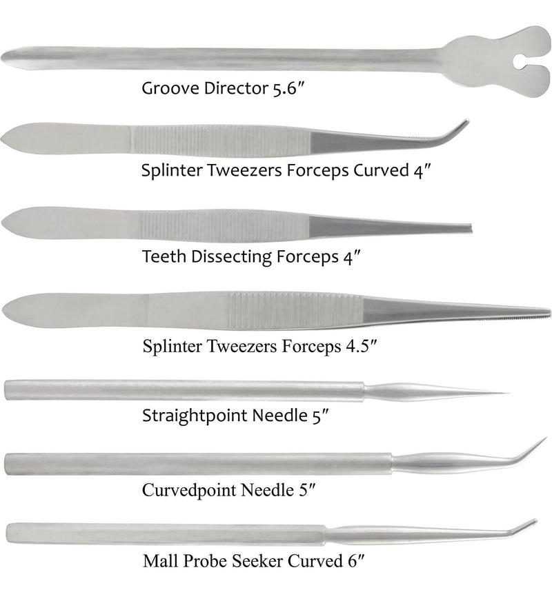 22Pcs Advanced Dissection Kit for Medical Biology & Veterinary Students- Anatomy Lab Botany Animal Frog etc Dissecting Kit. Premium Stainless Steel Scalpel Knife Handle-11 Blades