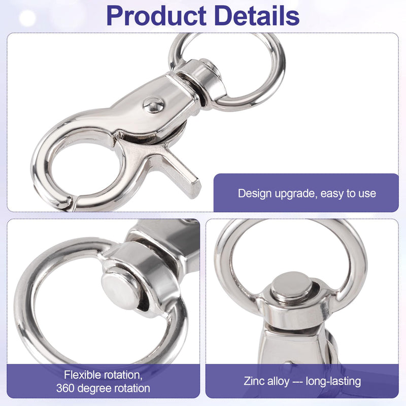 7PCS Trigger Snap Hooks 2.37x0.96'' Heavy Duty Zinc Alloy Swivel Trigger Snaps Metal Lobster Claw Lanyard Clips for Pet Cage Dog Leash Camera Straps Key Chains Flag Pole