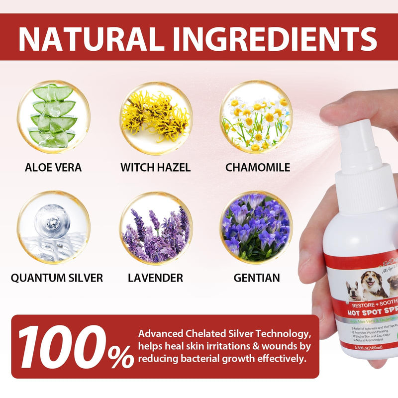 VOSIFSDIY Hot Spot Spray for Cats, Itch Relief for Cats, Relieve Irritated Skin, Long Lasting Moisturizing, Emotional Soothing,Pure Plant-Based Ingredients-100ml(2PCS) 2PCS