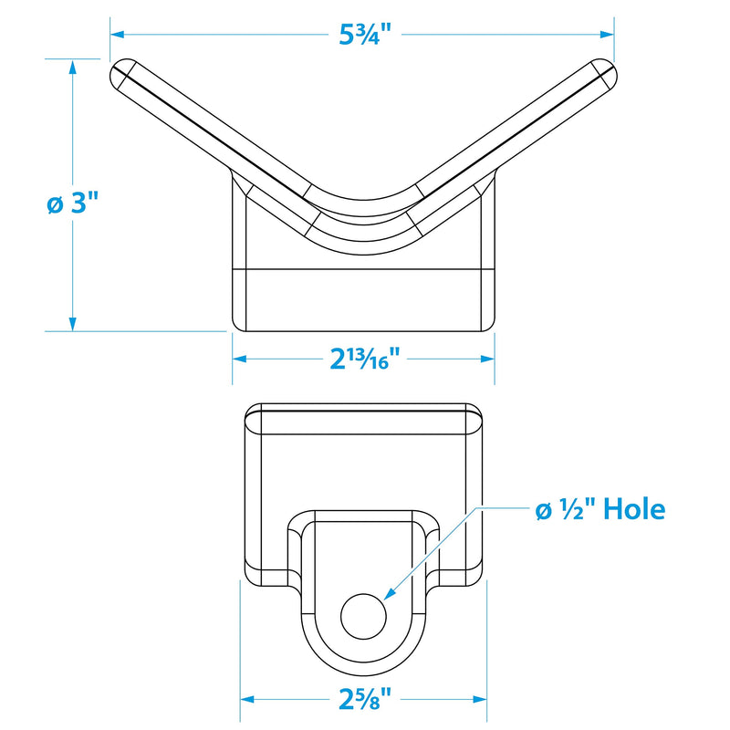 Seachoice Bow Stop, 3 in., TPR, Gold