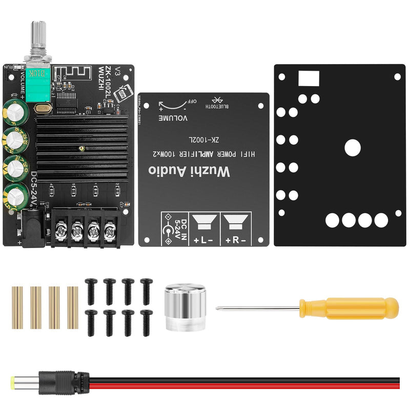 Mini Amplifier Board Bluetooth Amplifier 2.0 2X100W 5V-24V Audio Power Amplifier Module for Store Home Theater Speakers (ZK-1002L) 100.0