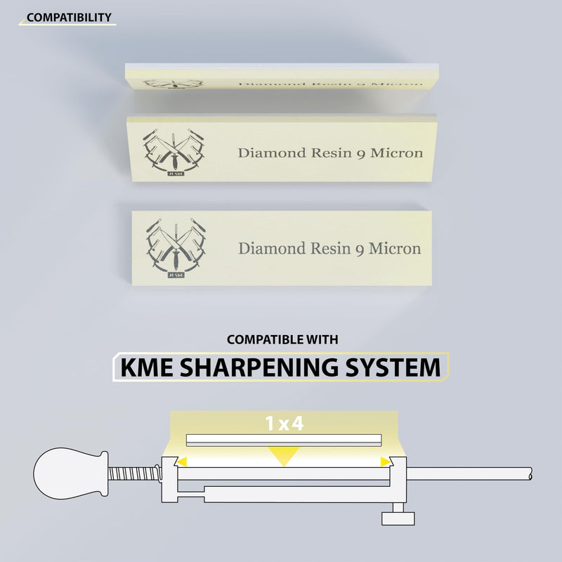 Jende 1x4" Resin Diamond Sharpening Stone for KME Sharpener (9 Micron (2000 Grit)) 9 Micron (2000 Grit)