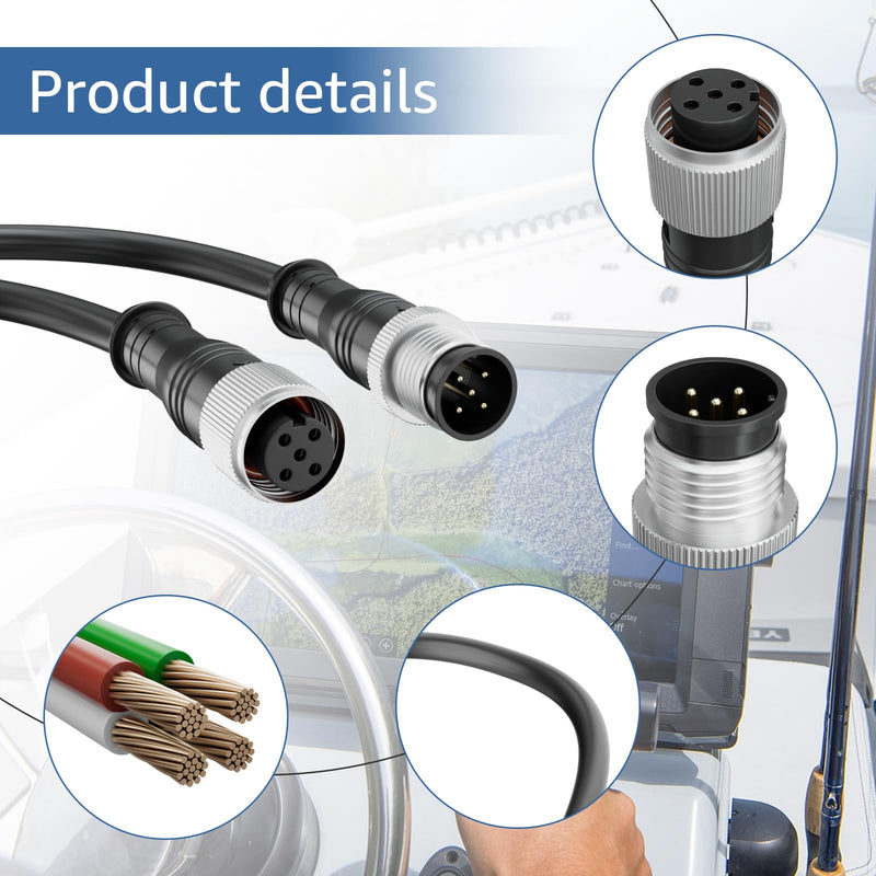 Sigely 2 Meter NMEA 2000 (N2K) Backbone Drop Cable, 6.5 FT Extension Cable for NMEA 2000 Network Compatible with Lowrance Simrad B&G Garmin Device