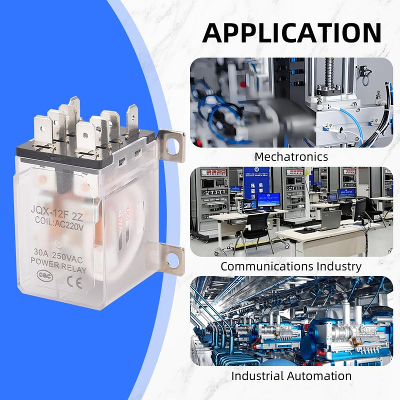 JQX-12F-2Z AC 220V Coil 30A 2NO 2NC DPDT 8 Pin General Purpose High Power Relay…