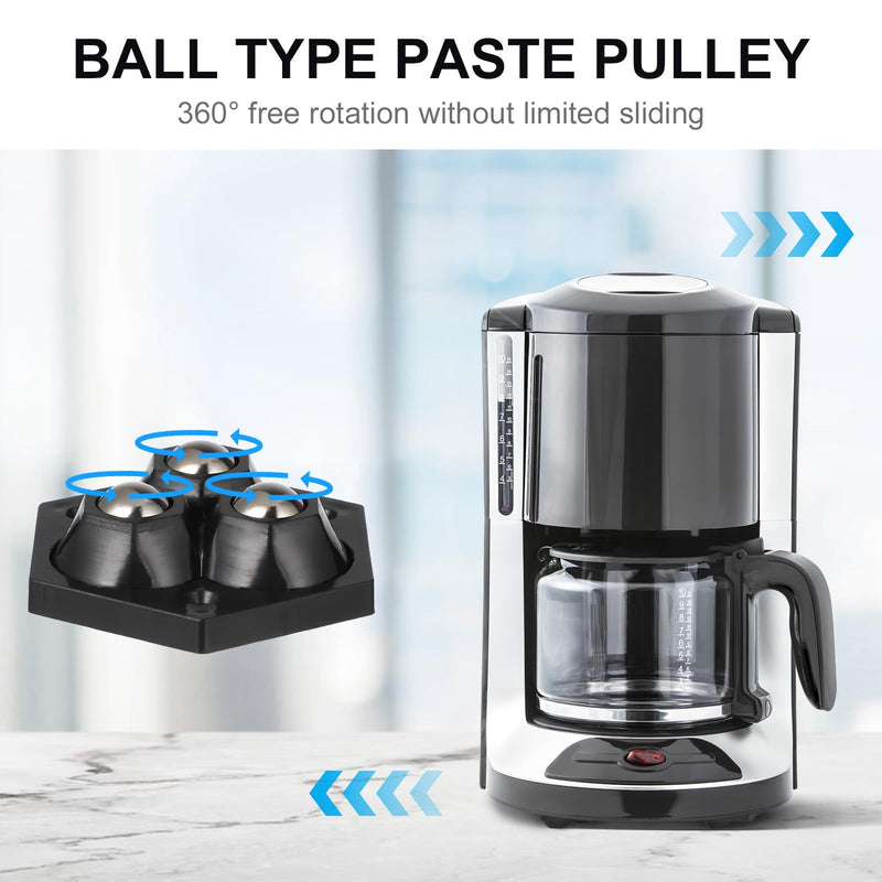 Self Adhesive Caster Wheels Mini Swivel Wheels 360 Degree Rotation Sticky Pulley for Furniture 4 Black 4 White