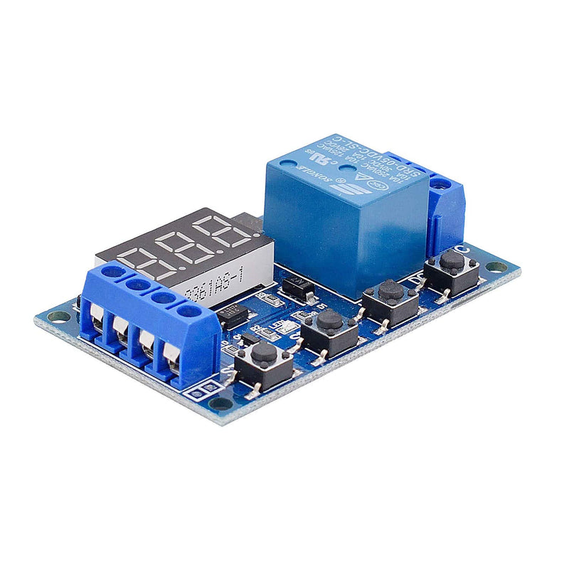 [2 Pack] DC 6-30V Timer Relay Programmable Delay Relay Module Cycle Timer with LED Display / 5V Micro USB, Smart Home Controller