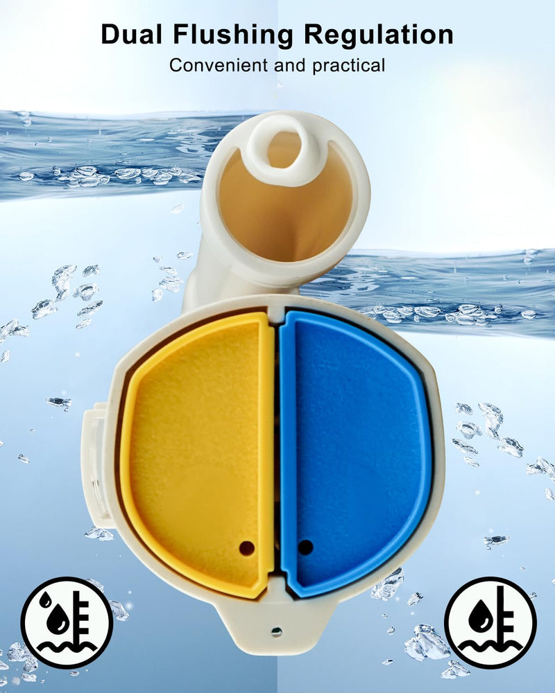 2-Inch Toilet Flush Valves, Dual Flush Valve Toilet Repair Kit Compatible with Two Piece Toilets Top Push Button Valve, 8" Height 2-Piece Toilet 8" Height