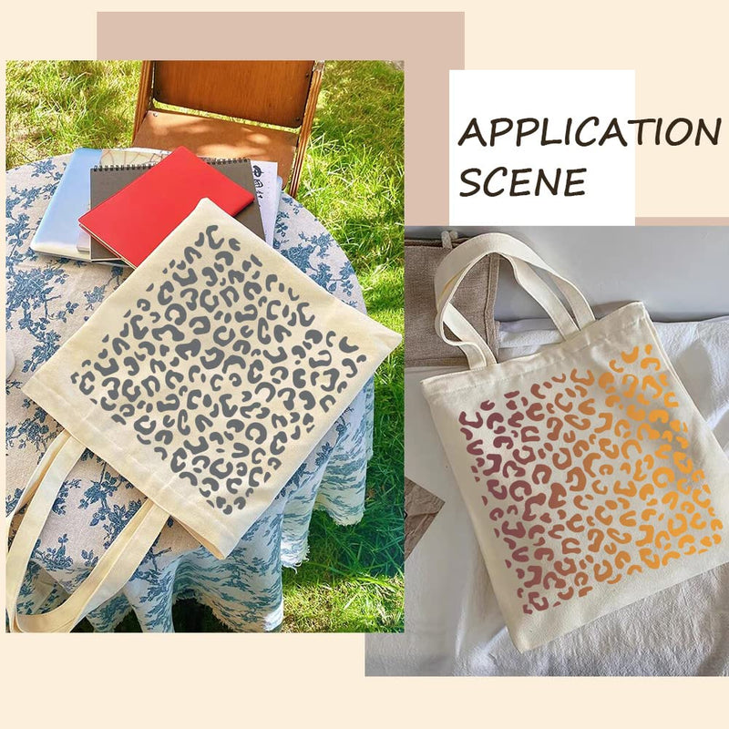 FINGERINSPIRE Leopard Skin Stencils Decoration Template 11.8x11.8 inch Plastic Animal Print Drawing Painting Stencils Square Reusable Cheetah Skin Stencils for Painting on Wood, Floor, Wall and Tile