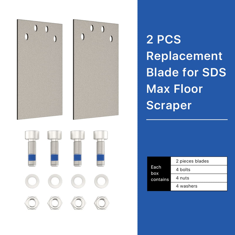 TOOVEM 2 PCS Replacement Floor Scraper Blades for SDS Max Floor Scraper 6in Floor