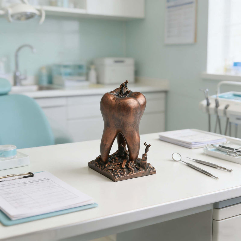 Dentist Desk Ornaments Gift Dental Working Sculpture Decorations | Tooth Art Showing Model,Dental Students Personalized Graduates Gift（Red) Dental Carving Red