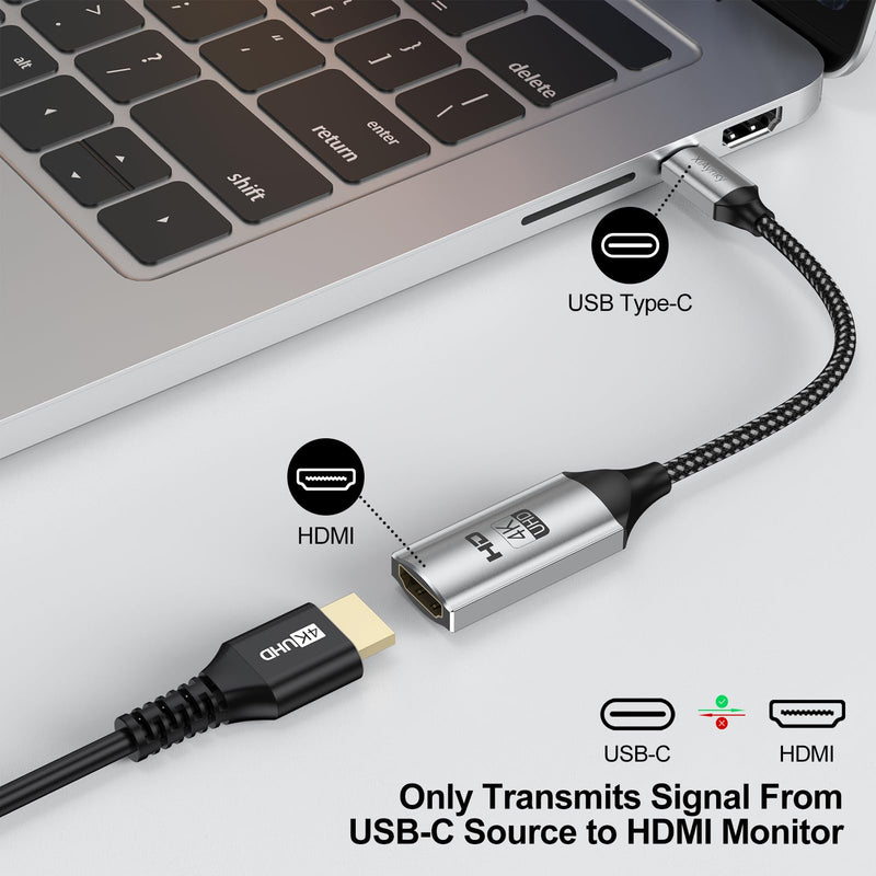 USB C to HDMI Adapter 10-Pack, 4K Type-C to HDMI Adapter Cable Male to Female, USBC to HDMI (Thunderbolt 3 Compatible) for MacBook Pro/Air, iPad Pro, Surface Pro, XPS, Galaxy, PixelBook-Grey Grey