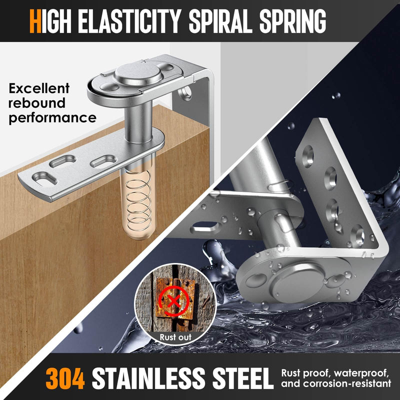 Cafe Door Hinges,Saloon Door Hinge,Swinging Door Hinges,Self Closing,304 Stainless Steel,for Saloon Doors、Cafe Doors、Swinging Doors、Courtyard Door (Silver-2PCS, Big) Silver-2PCS