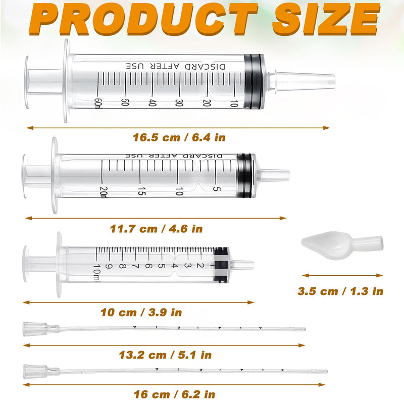Baby Bird Feeding Syringe Set Baby Bird Parrot Small Pet Manual Feeding Syringe Set for Parrot Small Pet Syringe with Spoon Tip & Tubes (10ml+10ml+20ml+60ml)