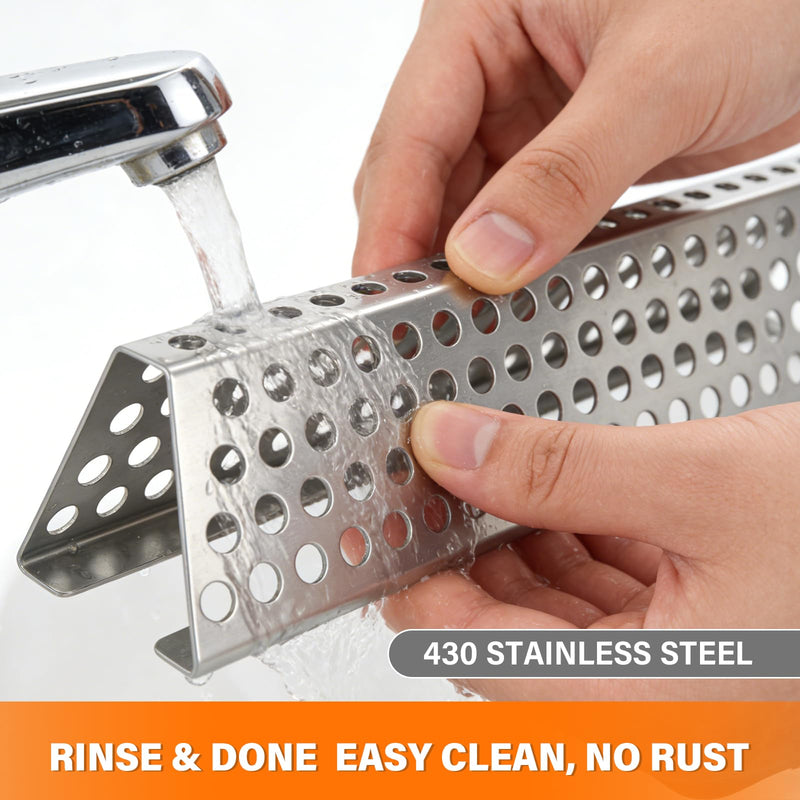 Fire Pit Grate 2-Pack, Stainless Steel Portable Fire Grate for Camping & Backyard, Honeycomb Airflow Design for Less Smoke & Hotter Burn, Nestable Fire Pit Insert