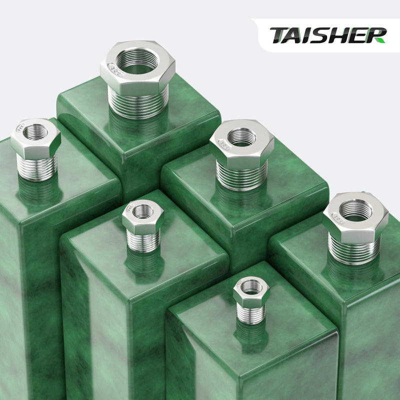 TAISHER 24PCS 304 Stainless Steel Reducer Hex Bushing Fitting Kit，Thread Pipe Adapter Fitting Assorted 24