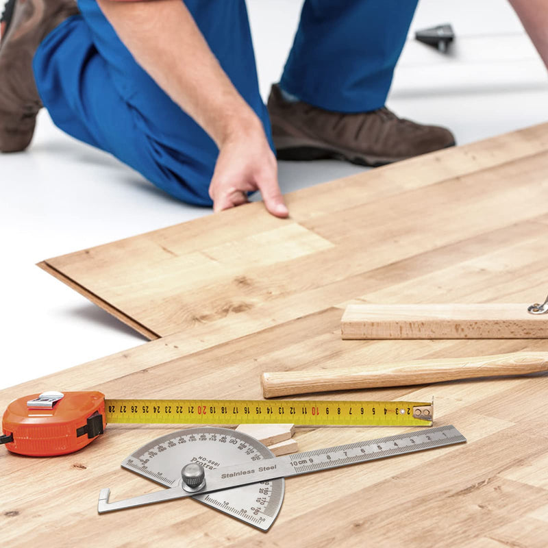 Angle Protractor,Stainless Steel Angle Ruler Finder 0-180 Degrees,10 cm Woodworking Ruler, Angle Measure Tool, Angle Finder Ruler, Craftsman Angle Measure Tool