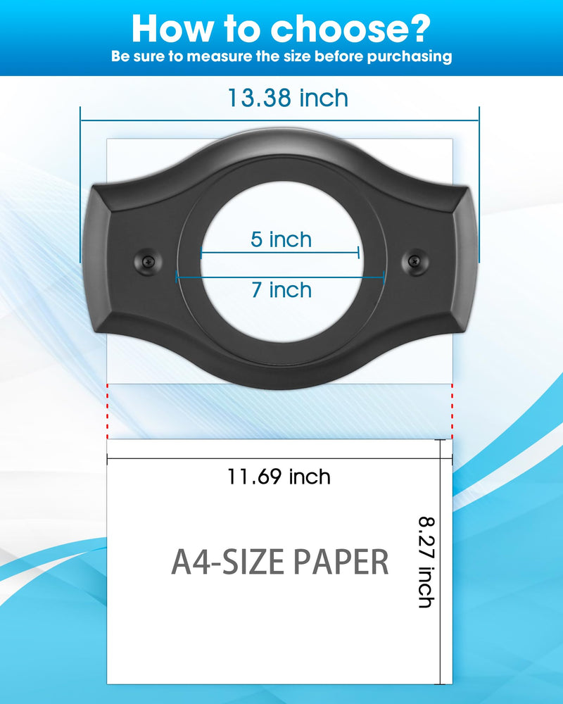 Renovation Shower Faucet Valve Cover Plate for Remodel from 2& 3 Handle Faucet to 5"-7" Diameter 1 Handle Trim Kit, Compatible with Any Brand Cover Plate (Matte Black) Matte Black