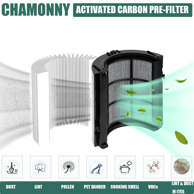 360° Combi Glass True HEPA + Carbon TP07 Filter Replacement, Compatible with Dyson TP07 TP10 TP06 HP06 TP04 HP04 PH02 PH01 PH03 PH04 HP09 TP09 HP07 HP10 Air Purifier, Part No. 970341-01 1