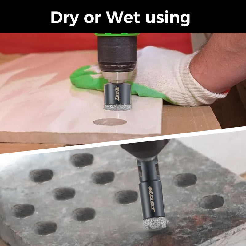 Diamond Core Drill Bits, 2Pcs 1-3/8 Inch Diameter Hole Saws for Porcelain Ceramic Tile Marble Brick Vacuum Brazed,5/8-11 Thread for Angle Grinders Wet Polishers, Tile Hole Saws 35mm 35MM(1-3/8） 2PCS Core Drill Bits