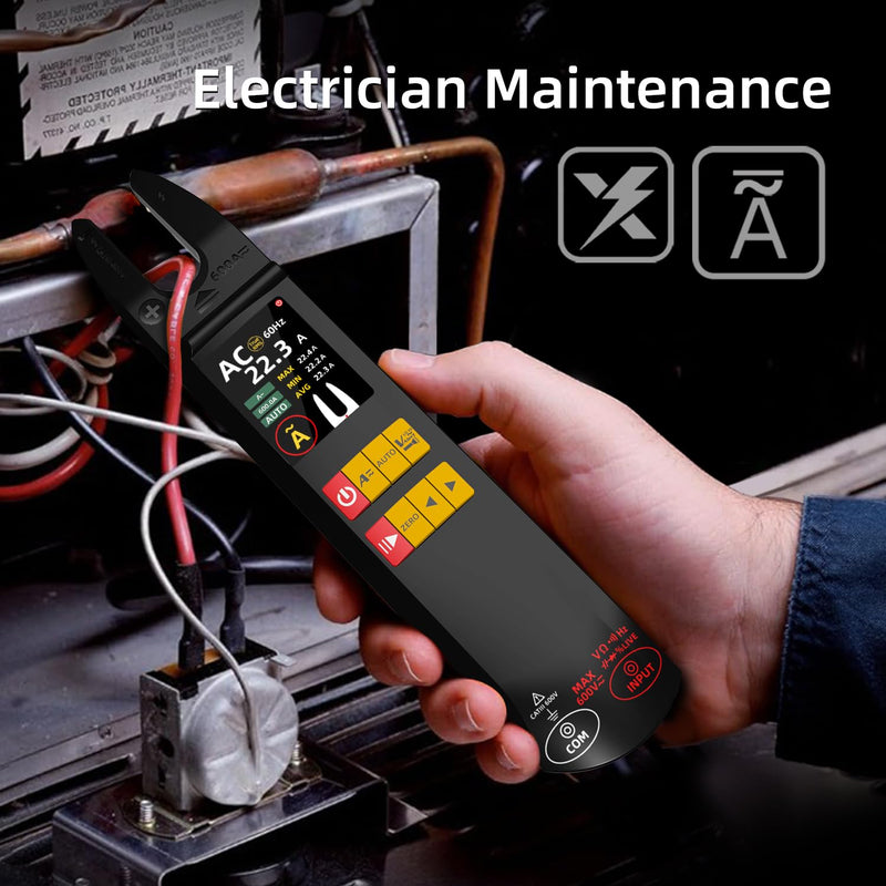 BSIDE Digital Clamp Meter 6000 Counts Multimeter 600A Open Jaw Meter Auto-Ranging Voltmeter Measuring AC/DC Current &Voltage Capacitance Resistance Diode Continuity NCV/Live Wire with Hold Max/Min/Ave