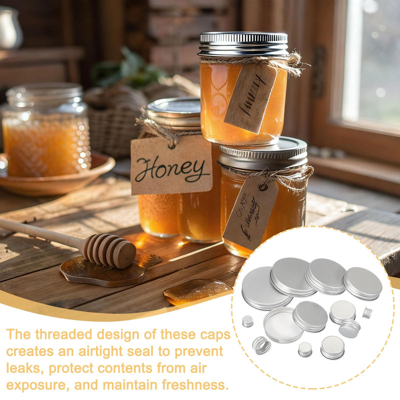 PATIKIL 82mm Metal Round Screw Lids, 54 Pcs Aluminum Mason Jar Lids Screw Top Caps for Lab Home Storage Jars Gallon Jugs Glass Snack Containers Liquid Storage, Silver Tone