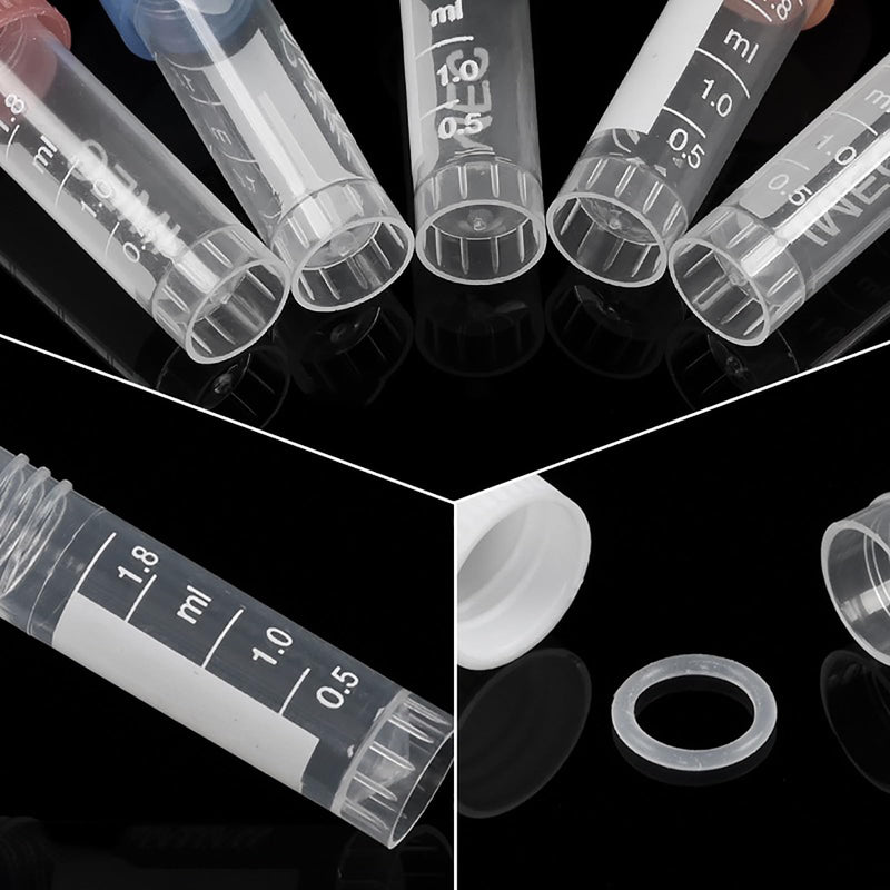 Cryogenic Vials 2ml - Cryo Tubes with Screw Caps - Self Standing Cryogenic Vial (2ml-Orange/(500pcs)) 2ml-Orange/(500pcs)