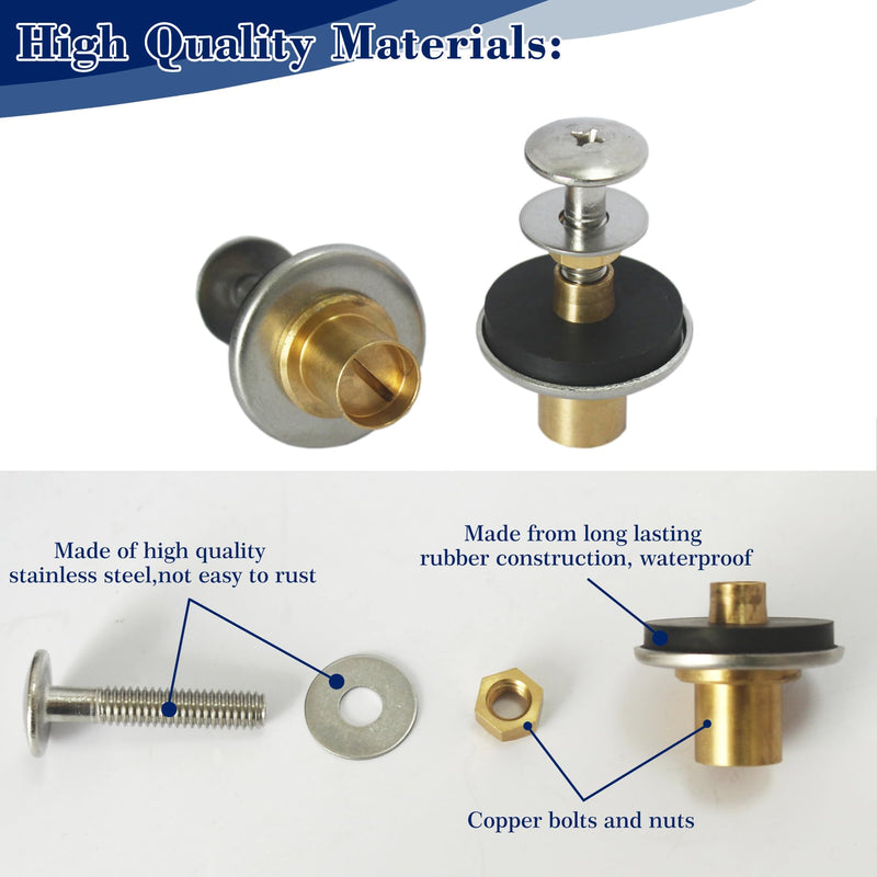 Toilet Tank To Bowl Bolts Mounting Hardware Heavy Duty 2-Piece Dual Flush Toilets Replacement Parts TS810DV3 Fit for TOTO AQUIA ST412 / ST416 / ST464