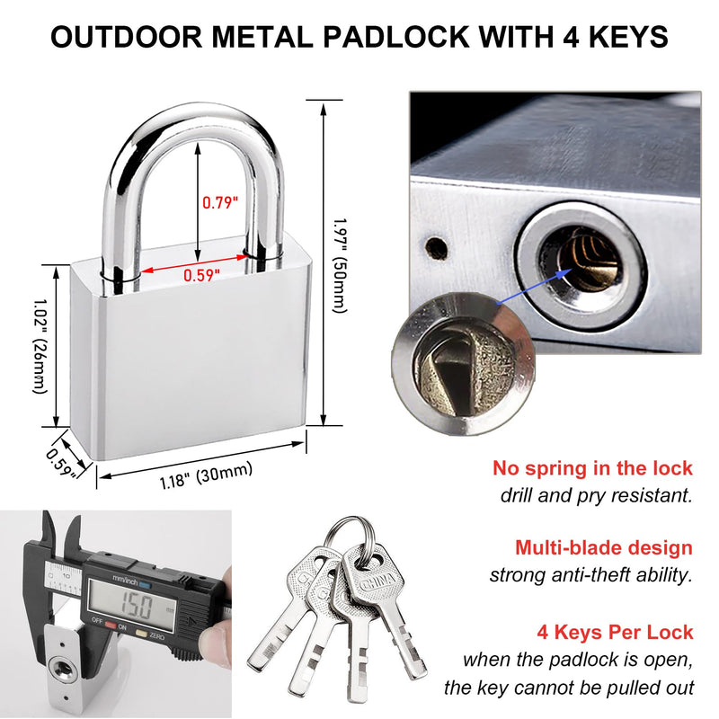 Gate Valve Locking Device with Lock - Outdoor Faucet Lock, Water Spigot Lock, for 1-1/2 to 3 in Dia Valve Handles, Prevent Water Theft, Unauthorized Water Use (Silver) Silver Metal