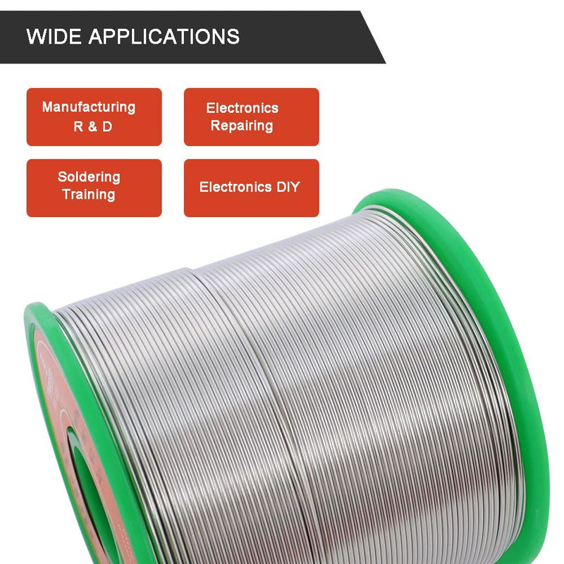 Solder Wire Lead Free Rosin Core Thin Gauge Solder 0.02 Diameter Fine Electronics Soldering Wire Unlead Electric Solder 0.6mm 1.1 Pound Alloy Sn99 Ag0.3 Cu0.7 No Lead Flow Well 500g