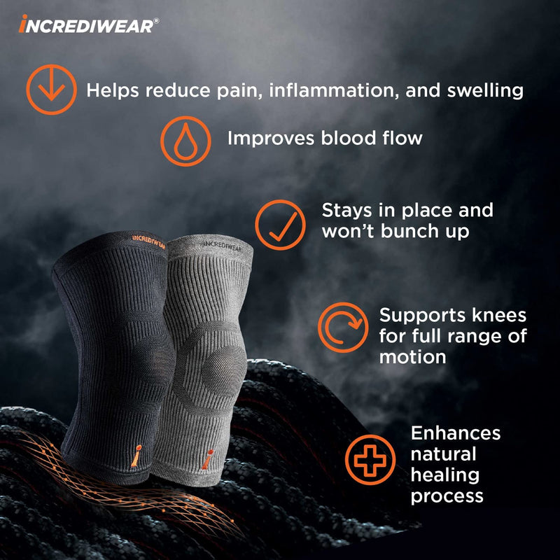 Incrediwear Knee Sleeve – Knee Braces for Knee Pain, Joint Pain Relief, Swelling, Inflammation Relief, and Circulation, Knee Support for Women and Men X-Large Black