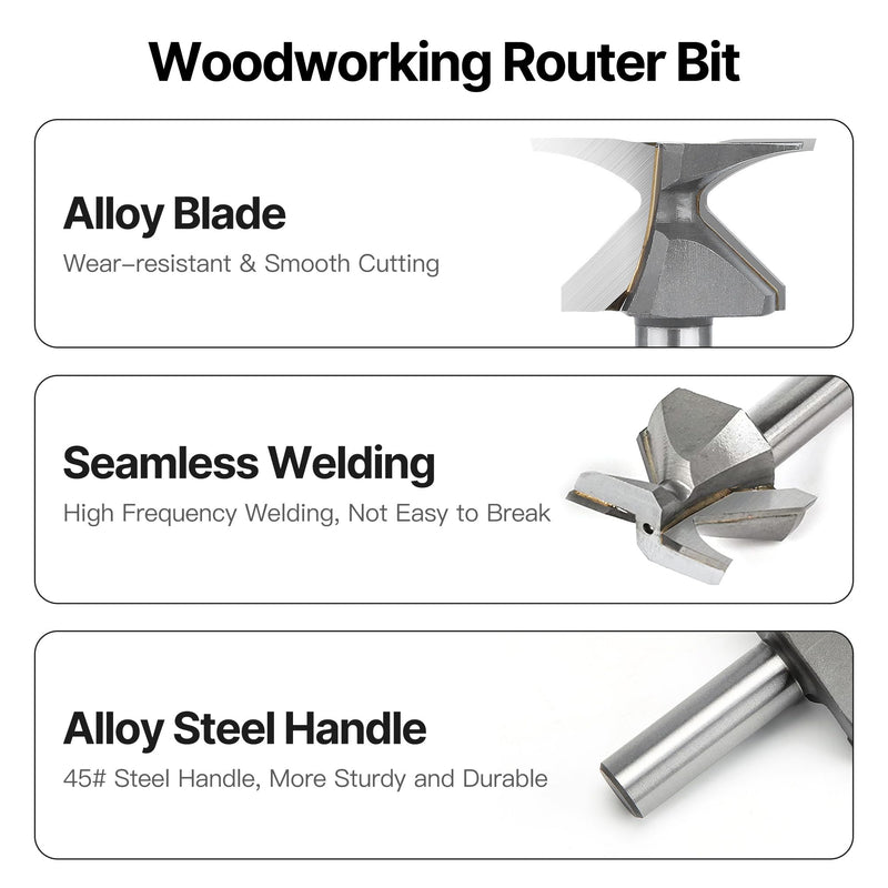 HUHAO 1/2" Shank R30 Arc Bending Router Bits,Woodworking Arc Bending Integrated Forming Knife Router Bit, Seamless Woodworking Router Bit with Integrated Knife R30 Seamless