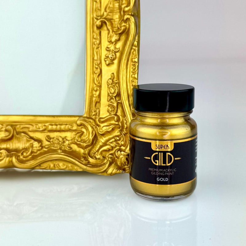 Super GILD Liquid Gold Acrylic Paint - High Pigment Metallic Enamel for Wood, Metal, Ceramics, Glass, Plastic, Canvas & More - Water-Based, Non-Tarnish Finish - 60ml 2.03 Fl Oz (Pack of 1)