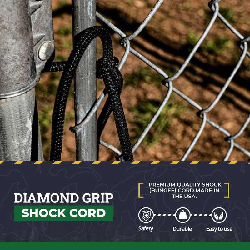 SGT KNOTS Diamond Grip Black Bungee Cord - 100% Stretch Elastic Cord and Absorbent Bungee Shock Cord for Camping, Kayak Deck, Crafting (3/32" x 100ft) 3/32 inch x 100 feet