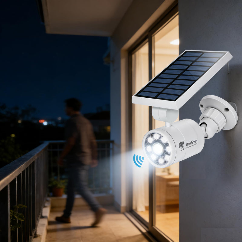 Motion Sensor Outdoor Solar Lights Waterproof Aluminum alloy(Not plastic) Solar Spot Lights, Solar Motion Detector Lights for Outside Patio Porch Wall Driveway Garden, 100-Week FREE Refund/Replacement White