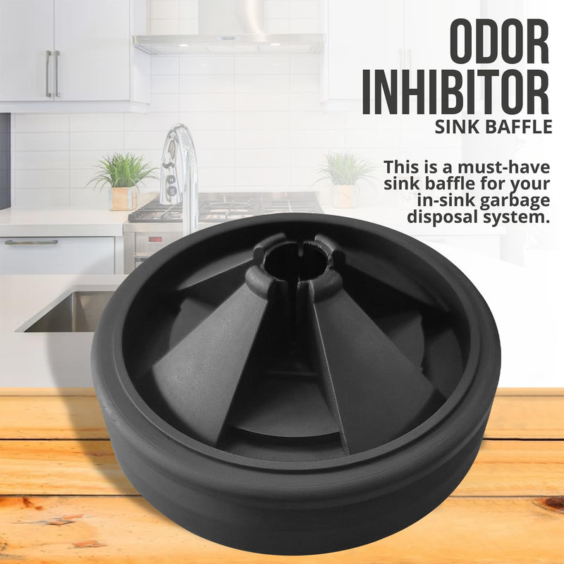 AR-PRO (2-Pack) Garbage Disposal Rubber Drain Insert - 3 3/8" Garbage Disposal Splash Guards Sink Baffle - Removable Sink Baffles Qcb-Am Compatible With Insinkerator Garbage Disposal Parts Black Sink Baffle 3 3/8"
