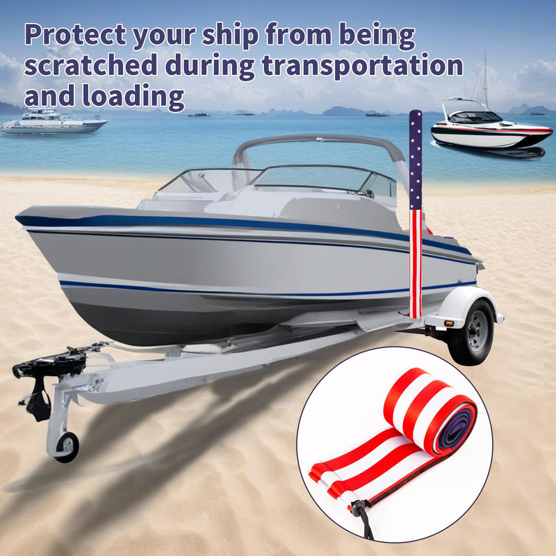 2Pack Boat Trailer Guide Poles Cover, Heavy Duty Neoprene Boat Trailer Guide Pads, Marine Grade Waterproof Trailer Guide Pole Covers with Secure Drawstring, Protect Boat Hull from Scratches (48 Inch) 48 Inch
