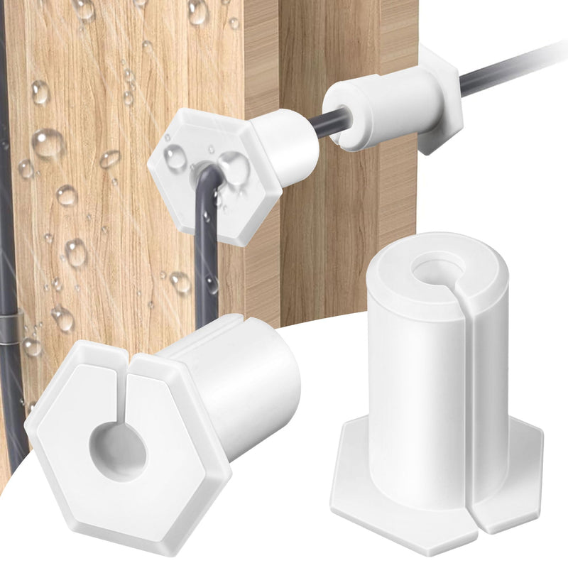 Saillong 2 PCS Cable Routing Kit Compatible with Starlink Ethernet Cable Rubber Grommet for 3/4 Inch Wall Hole Grommet Feed Through Bushing Compatible with Starlink Wall Router Adapter (White) White