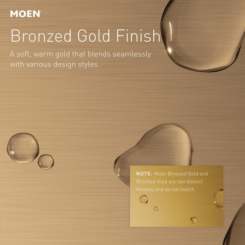 Moen Arlys Bronzed Gold Modern 24-Inch Single Kitchen or Bathroom Towel Bar, Y5724BZG
