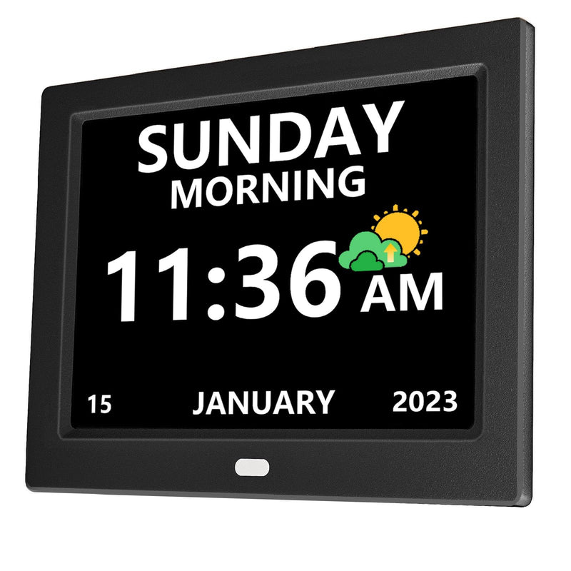 10 Inch Digital Clock with Day and Date for Elderly Alzheimer's Clock Customizable Alarms 3 Display Modes Large Font Alarm Clock for Seniors Auto DST 10in Black