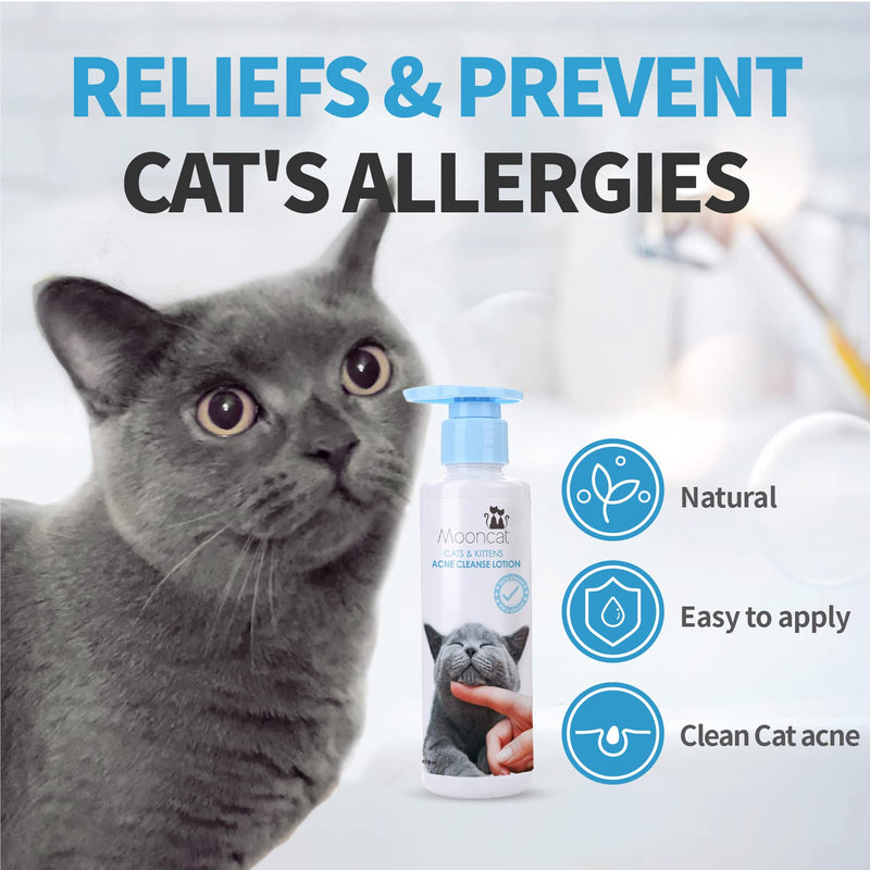 Mooncat Cats & Kittens Acne Cleanse Lotion | First Cuztomized Cat Acne Treatment | Pionner in Cat Care Stuff | Concentrated Solution For Cat Chin & Tail | Best Prevention for Cats Acne -5 fl oz(150ml) - PawsPlanet Australia