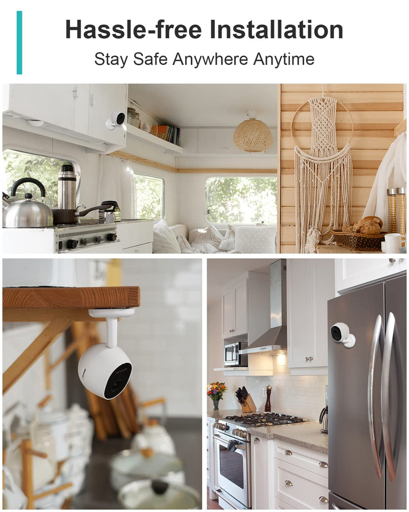 WUUK 4MP Indoor Security Camera, WiFi Camera Indoor Baby Monitor, Pet Camera w/Motion & Human Detection, Night Vision, 24/7 Live View 2-Way Audio, Magnetic Stand, Works w/Alexa & Google Home Stick Up Cam