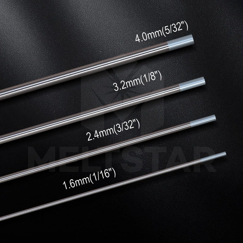 TIG Welding Cerium tungsten electrode 1/16” x 7” (Grey, WC20) 10-Pack 1/16” x 7” Grey